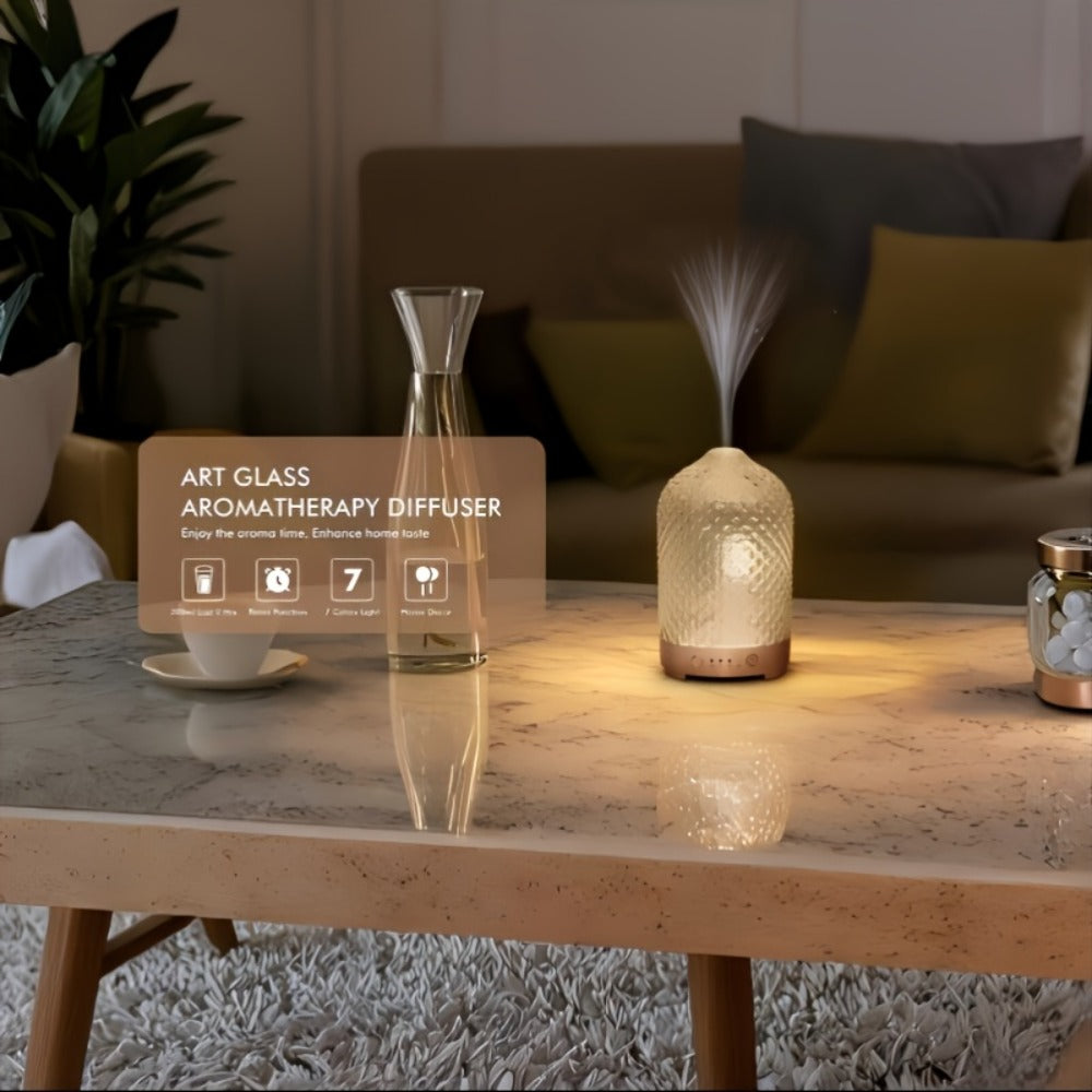 Essential Oil Diffuser Aromatherapy Humidifier with 7 Color LED Lights, Whisper-Quiet Operation, Auto Timer & Shut-Off, Cool Mist for Bedroom, Office, Yoga, Sleep ¡ª 200ml & 6.76oz Options