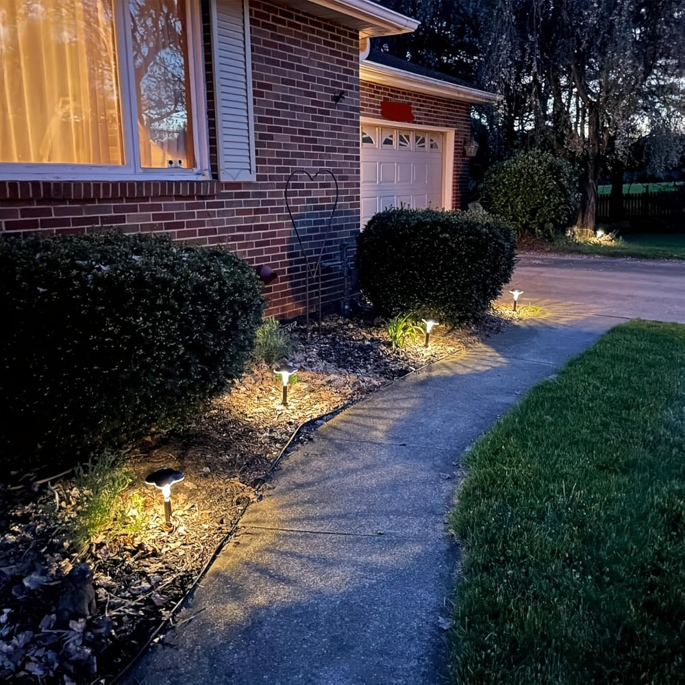 Solar Outdoor Lights 6 Pack - IP44 Waterproof LED Garden Lights with Smart Light Sensor, 2-in-1 Color & Warm White, Solar Powered Landscape Lights for Patio Yard Lawn Path Sidewalk Christmas Decor