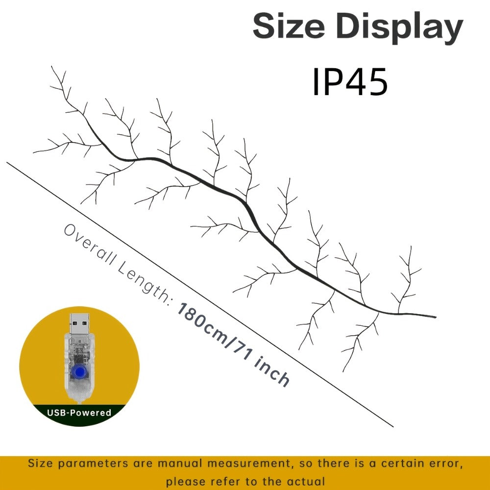 LED Vine Fairy Lights for Wall Decor ¨C 96 LEDs Enchanted Willow Branch Lights, 5.9Ft Warm White Artificial Plant String Lights for Bedroom, Living Room, Party & Christmas Decorations