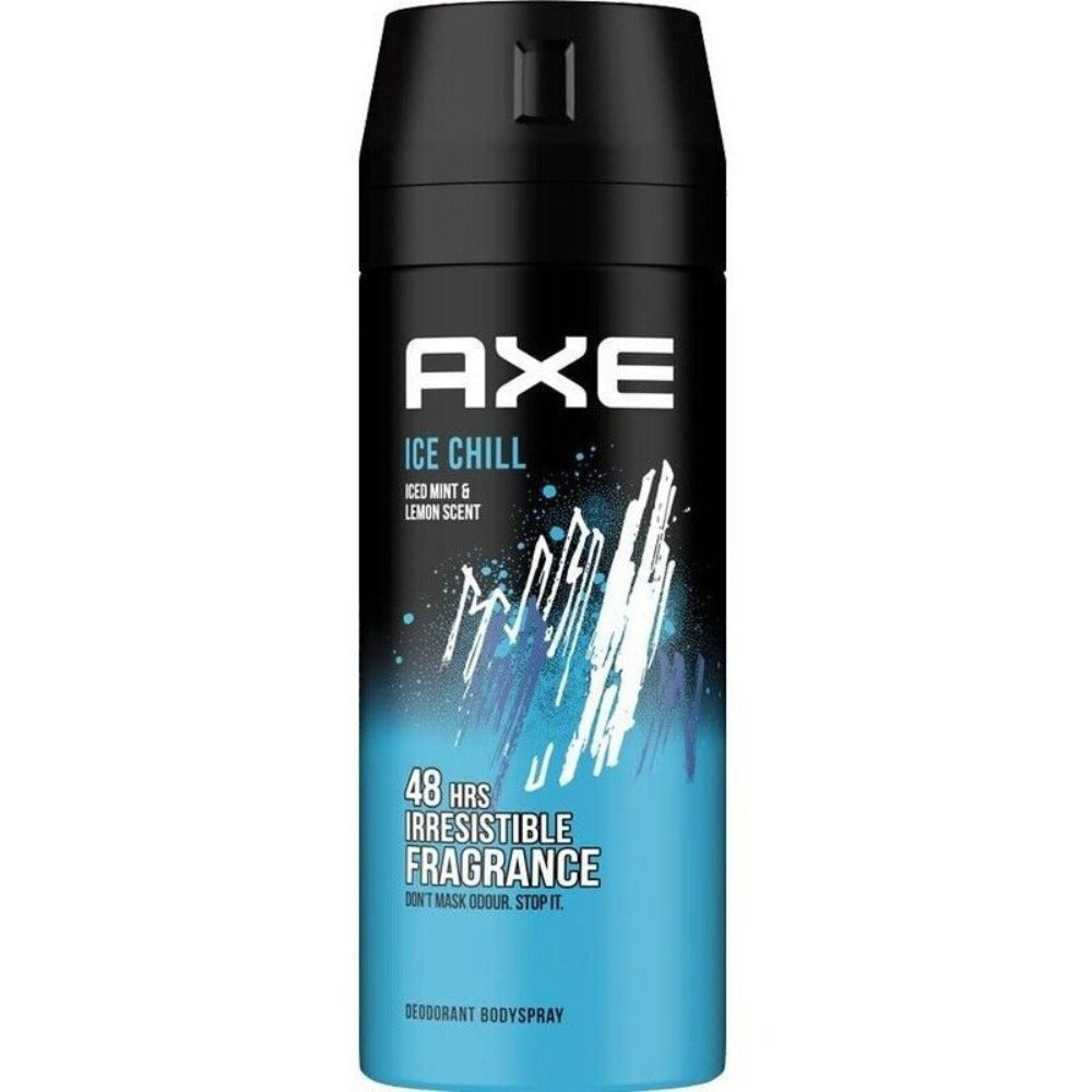 Axe Ice Chill Deodorant Body Spray for Men 3 Pack 150ml Fresh Cool Long-Lasting Scent Lightweight Non-Sticky Formula for Daily Gym Travel Grooming Confidence All Day