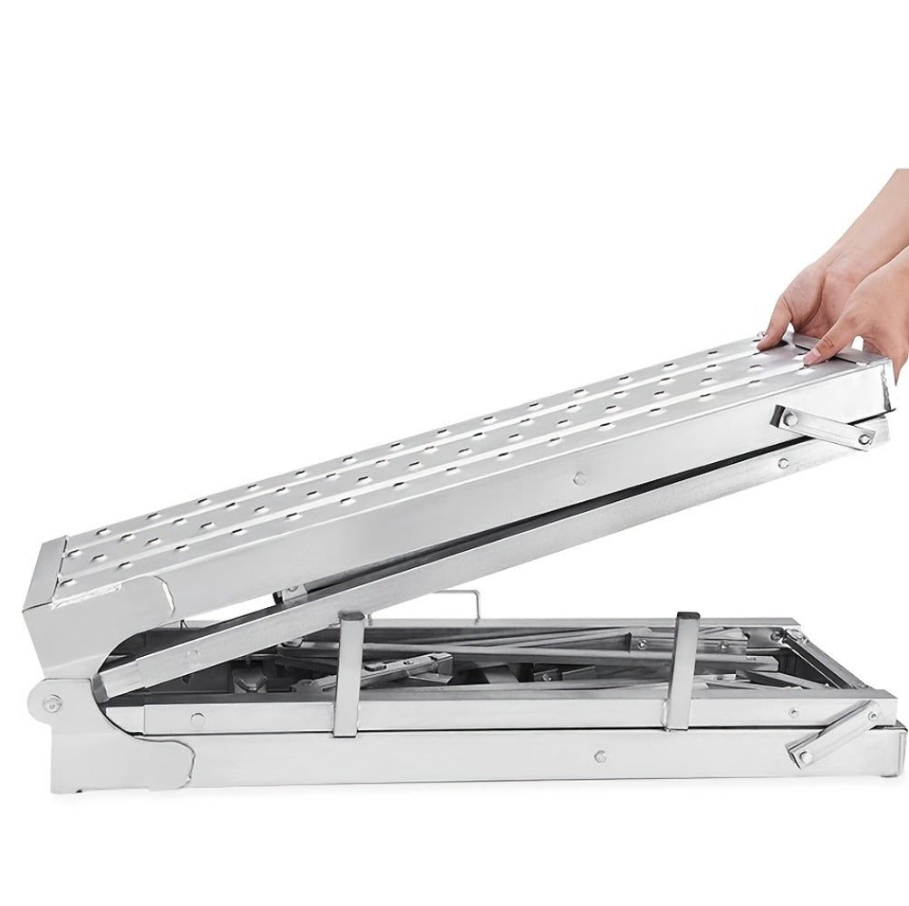 Adjustable Folding Scaffolding Work Platform 800 lbs, Portable Drywall Bench Step Ladder with Anti-Slip Feet & Safety Lock, Height 31.5¡±-49.2¡±, for Painting, Cleaning, Car Washing & Decorating