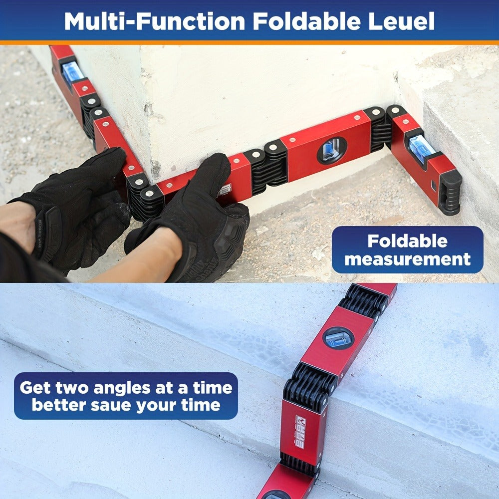 Folding Level Multifunction Multi-Angle Measurement Woodworking Tool Foldable Post Level Precise Leveling Any Position for Home Renovation DIY Carpentry Holiday Gift
