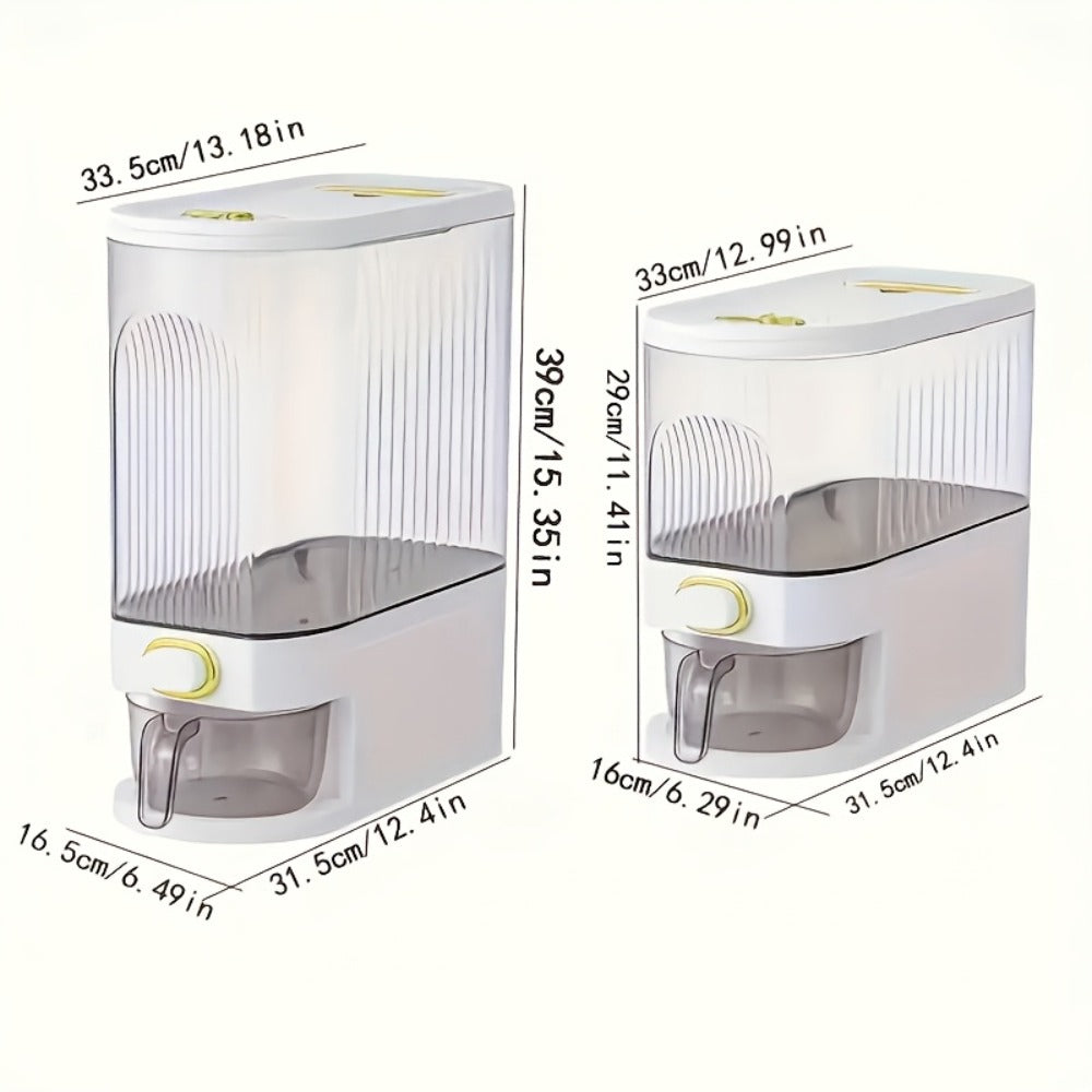 Rice Storage Container with Measuring Cup & Time Markings ¨C Large Capacity 11/22LB Airtight Grain Dry Food Pantry Kitchen Organizer