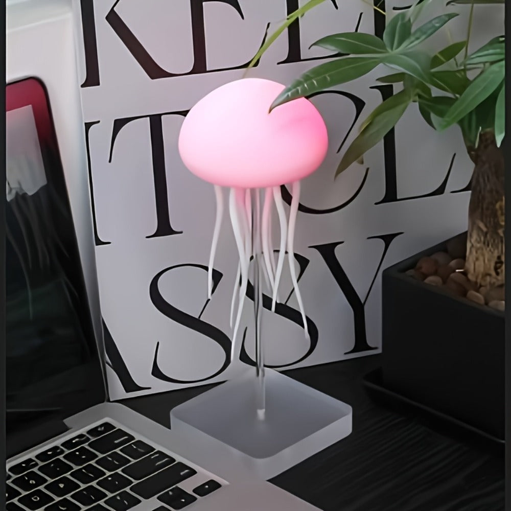 Jellyfish Night Light USB LED Table Lamp - Touch Control Gradient Color Changing Fantasy Desk Light for Bedroom Kids Room Party Decor Aesthetic Room Decoration