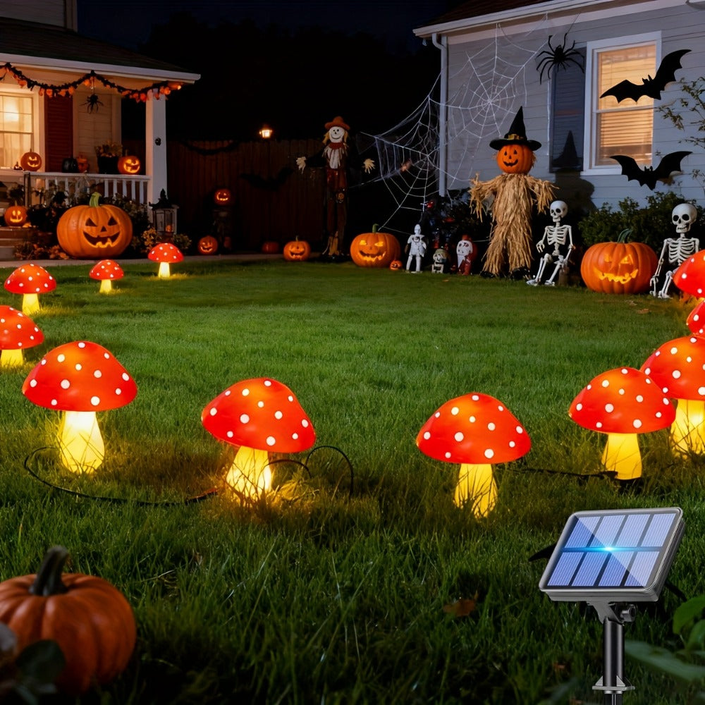 Solar Mushroom Lights Outdoor 8 Pack ¨C 8 Lighting Modes, Color Changing Garden Stake Lights for Yard, Pathway, Halloween & Holiday Decor ¨C Solar Powered Waterproof Mushroom Garden Lights