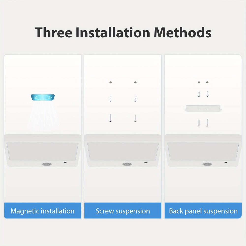 Wireless LED Ceiling Light Motion Sensor Rechargeable Battery Powered 3 Color Temperatures Remote Control No Wiring Closet Light for Bathroom Staircase Garage Hallway Kitchen Pantry White 1 or 2pcs