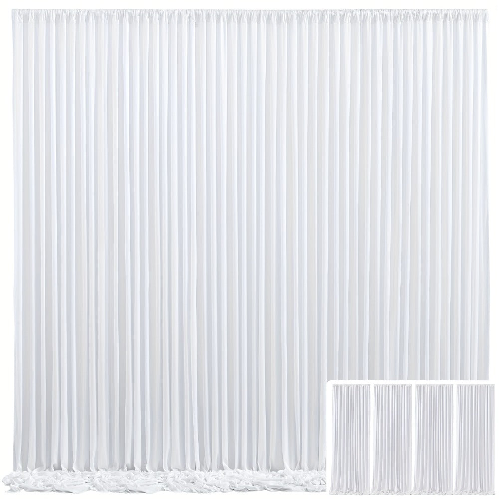 Blackout Backdrop Curtain 4 Pack 5x10 Ft - Heavyweight Nonwoven, Wrinkle-Resistant, Smooth Hanging for Wedding Birthday Baby Shower Party Photography Background Decoration