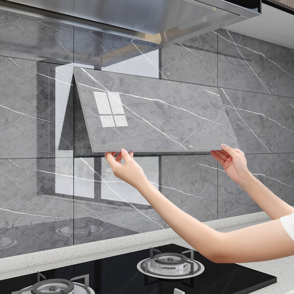 Peel and Stick Marble Wall Tiles - Self-Adhesive Waterproof Backsplash Panels for Kitchen Bathroom Living Room, Easy Install DIY Wall Sticker Decor (23.62¡±x11.81¡±, 20/40 Pack)