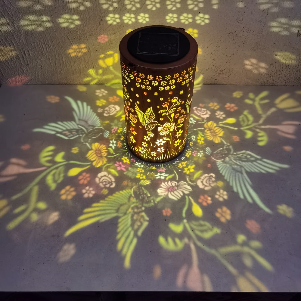 Solar Garden Lantern Outdoor IP65 Waterproof, Hummingbird Butterfly Sunflower Decorative Stake Light, Hand-Painted Solar Powered Yard Patio Porch Decor, Gift for Mom Grandma, Christmas Garden Decoration