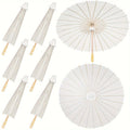 Paper Parasols 24 Pack 33 Inch - Decorative Paper Umbrellas for Party Photobooth Props, Wedding Decorations, Bridal Shower, Traditional Chinese Japanese Style with Wooden Handle