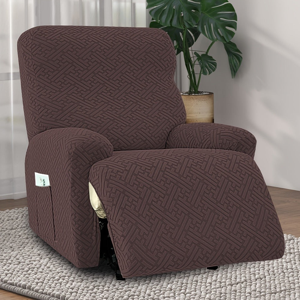 Stretch Recliner Slipcover with Pocket | All-Season 95% Polyester Spandex, All-in-One Recliner Chair Cover, Removable Washable Soft, Living Room Home Decor, 9 Colors