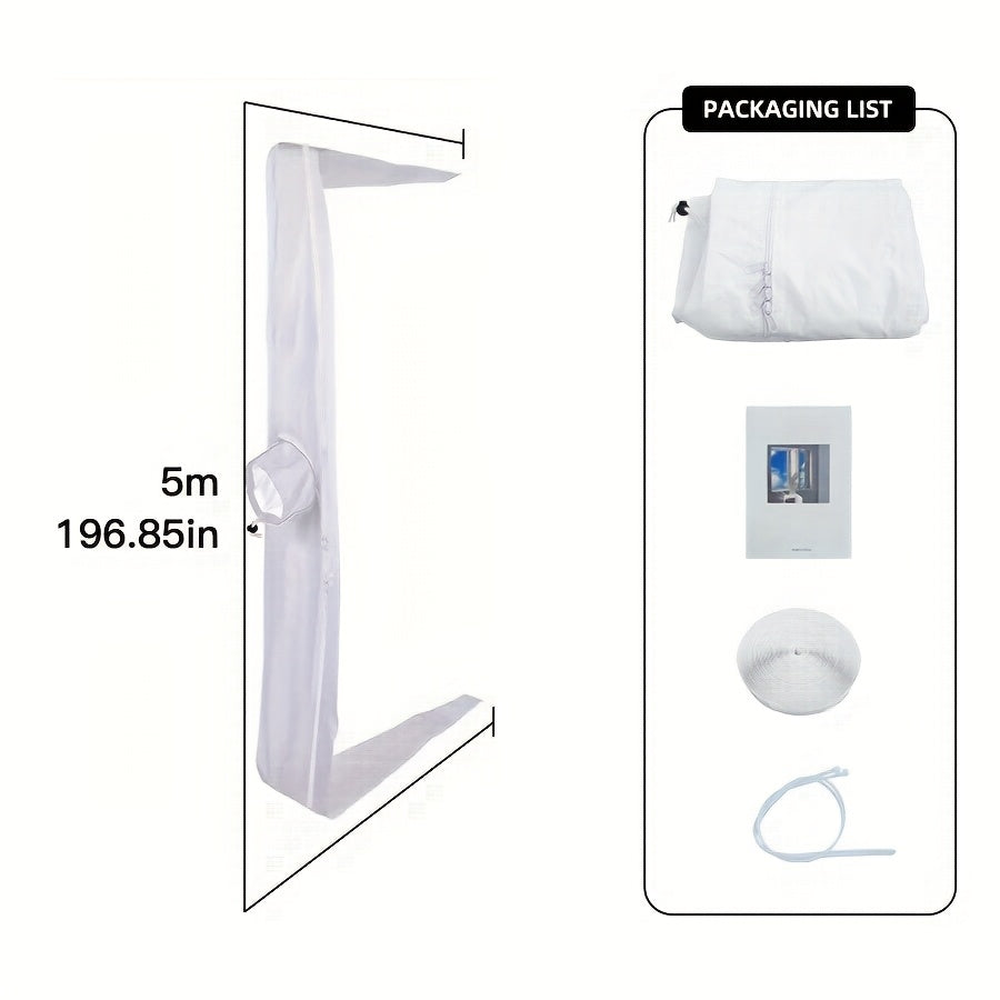 Portable AC Window Sealing Strip Universal | Adjustable Air Conditioner Exhaust Hose Seal Kit with Zipper & Adhesive | 4M 5M 220¡± 236¡± Sizes for All Portable Air Conditioners