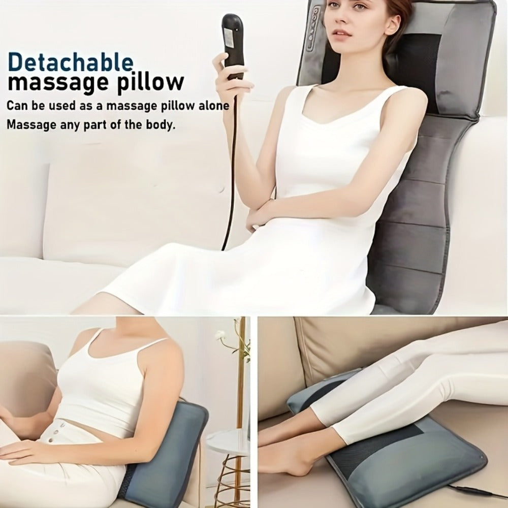 Full Body Shiatsu Massage Mattress ¨C 10-Zone Vibration with Neck Kneading & Hot Compress, 12V Safety Voltage Massage Mat for Back Neck & Waist Relief, Home Relaxation Gift for Men Women
