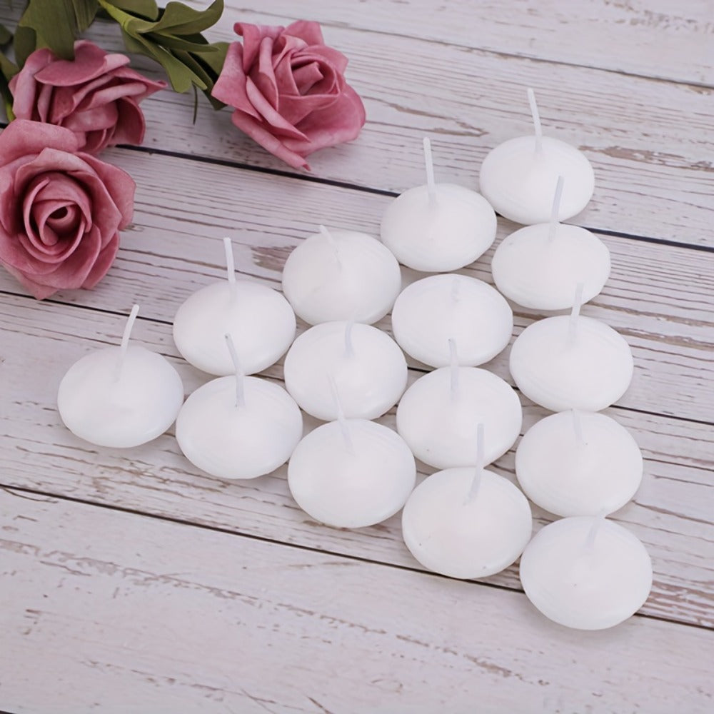 Floating Candles White Set of 42 ¨C 1.5 Inch Small Pool Candles, 4-8 Hour Burn, Wedding Centerpiece, Pool Party, Christmas, Halloween, Easter & Thanksgiving Ambience Decoration