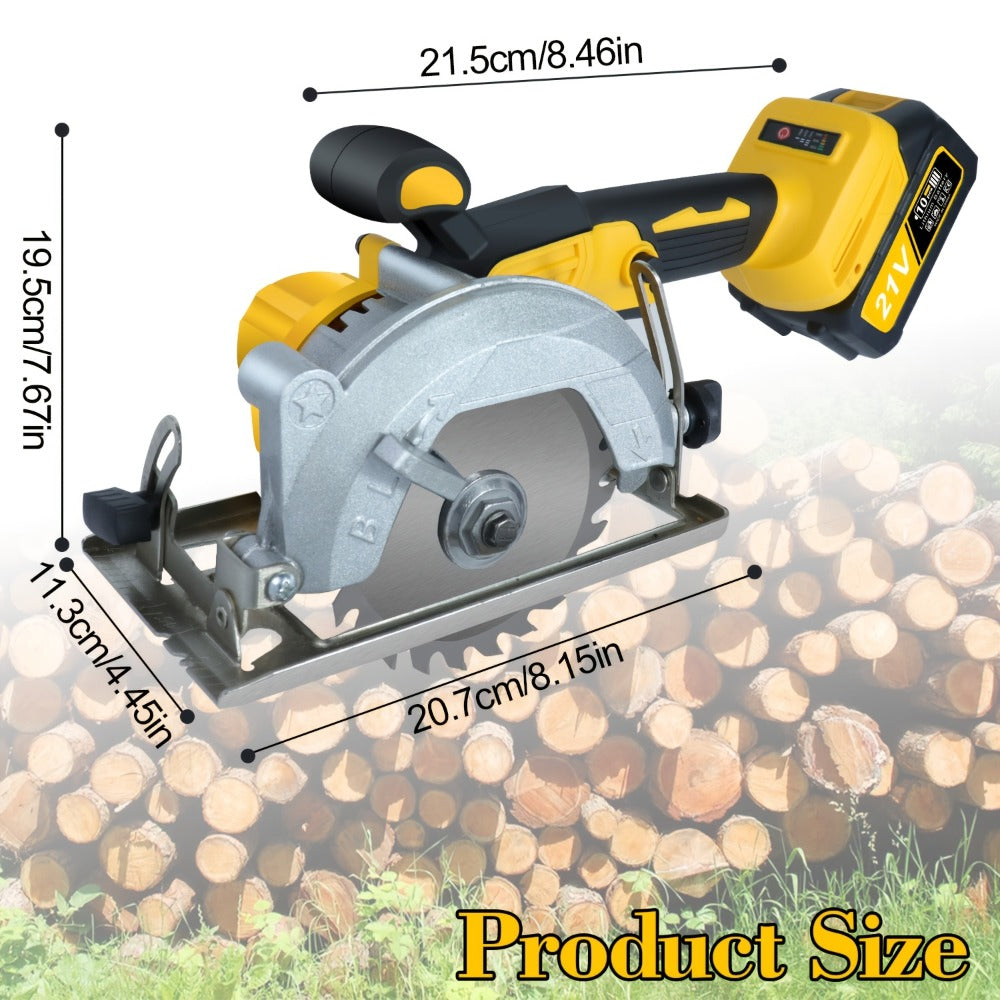 Brushless Circular Saw Kit 5-Inch 6900RPM with 4000mAh Battery Charger 4 Blades 45 Degree Bevel Cordless Wood Cutting Saw for Woodworking Garden DIY Projects