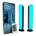 RGB LED Geometric Table Lamp with Remote Control - USB Powered Color-Changing Mood Light, Polished Metal End, for Bedroom TV Backlighting Gaming Party Decoration, Modern Design, Double Head