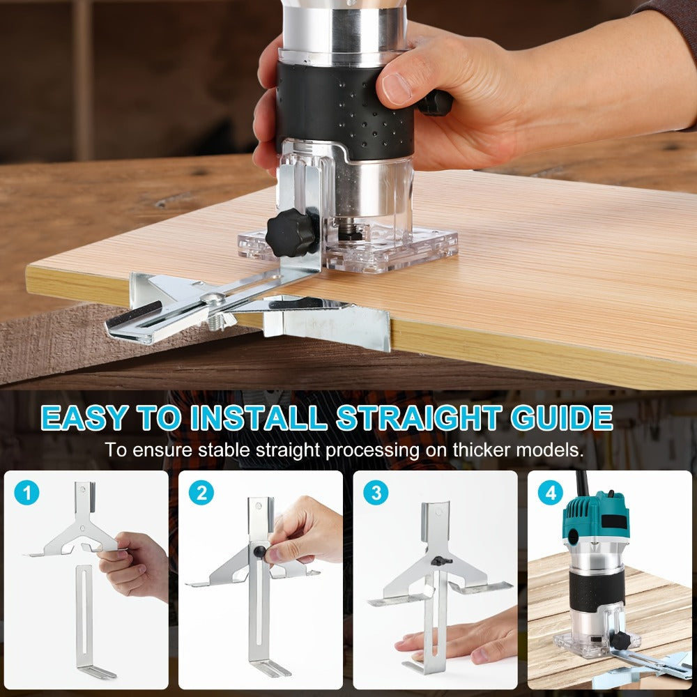 Wood Router Laminate Trimmer 800W Electric Hand Trimmer, 110V 30000 RPM Woodworking Router Tool for Slotting Trimming Carving Milling Engraving, ABS & Aluminum Alloy Body, Compact & Lightweight