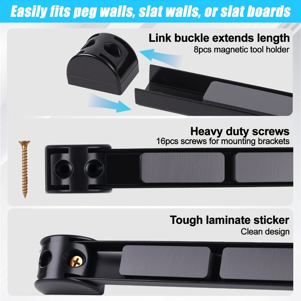 Magnetic Tool Bar Wall Mount Tool Holder 12/18 Inch ¨C Heavy Duty Iron Magnetic Knife Strip & Tool Rack for Kitchen, Workshop & Garage | Wall Mounted Tool Organizer for Knives, Chisels & Hardware Tools
