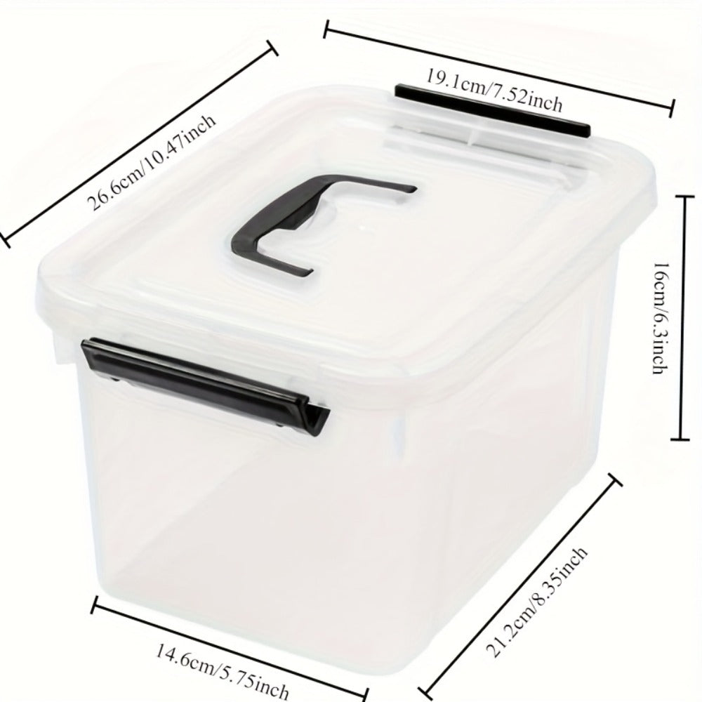 6-Pack Clear Storage Boxes with Latches & Lids ¨C 6 Quart Stackable Plastic Organizer Containers for Home, Bedroom, Bathroom & Kitchen