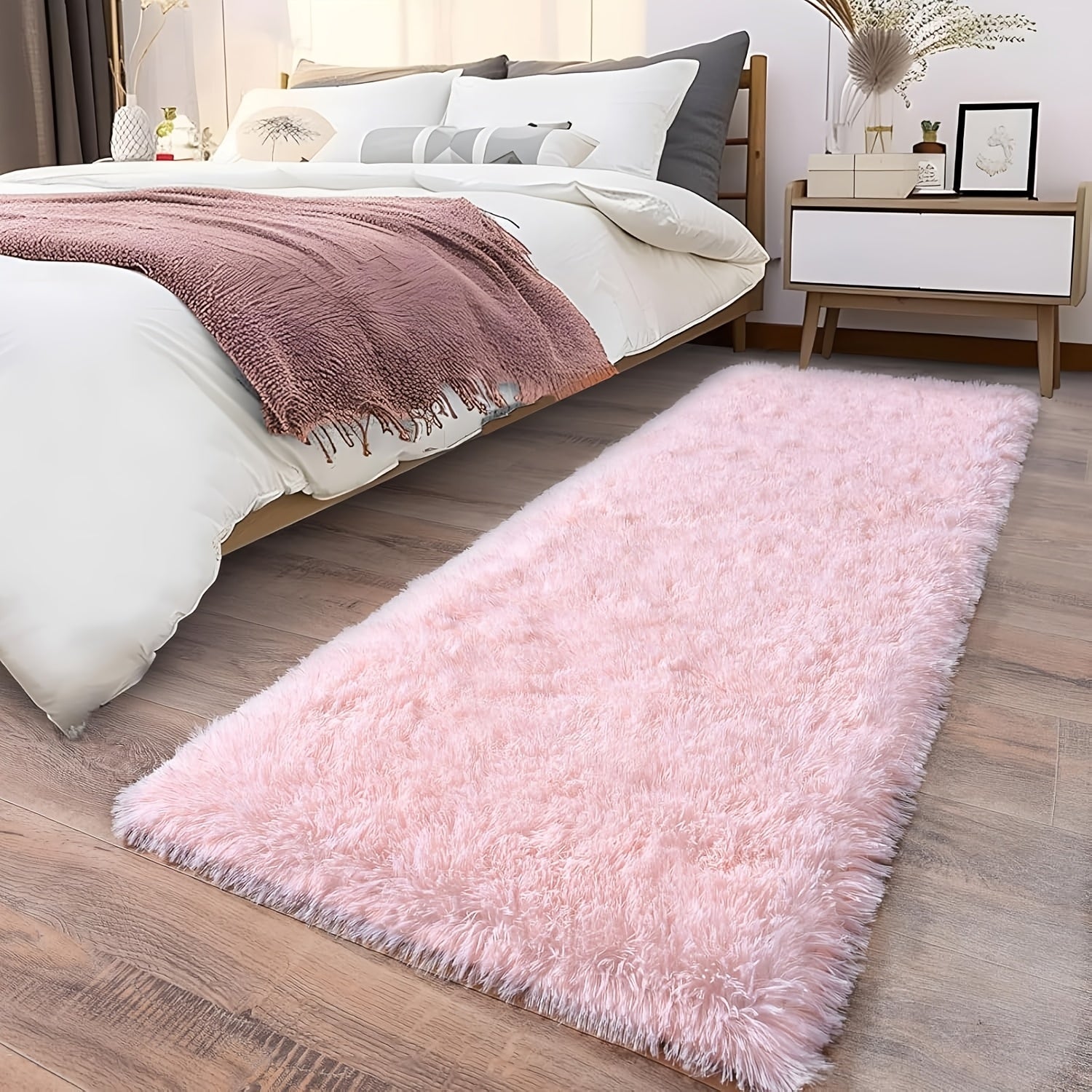 Fluffy Area Rug Tie-Dye Soft Carpet for Living Room Bedroom Office Thickened 1000g/©O Machine-Woven Indoor Mat Multi-Color Multi-Size Dark Gray Light Grey Khaki Pink Black White Purple