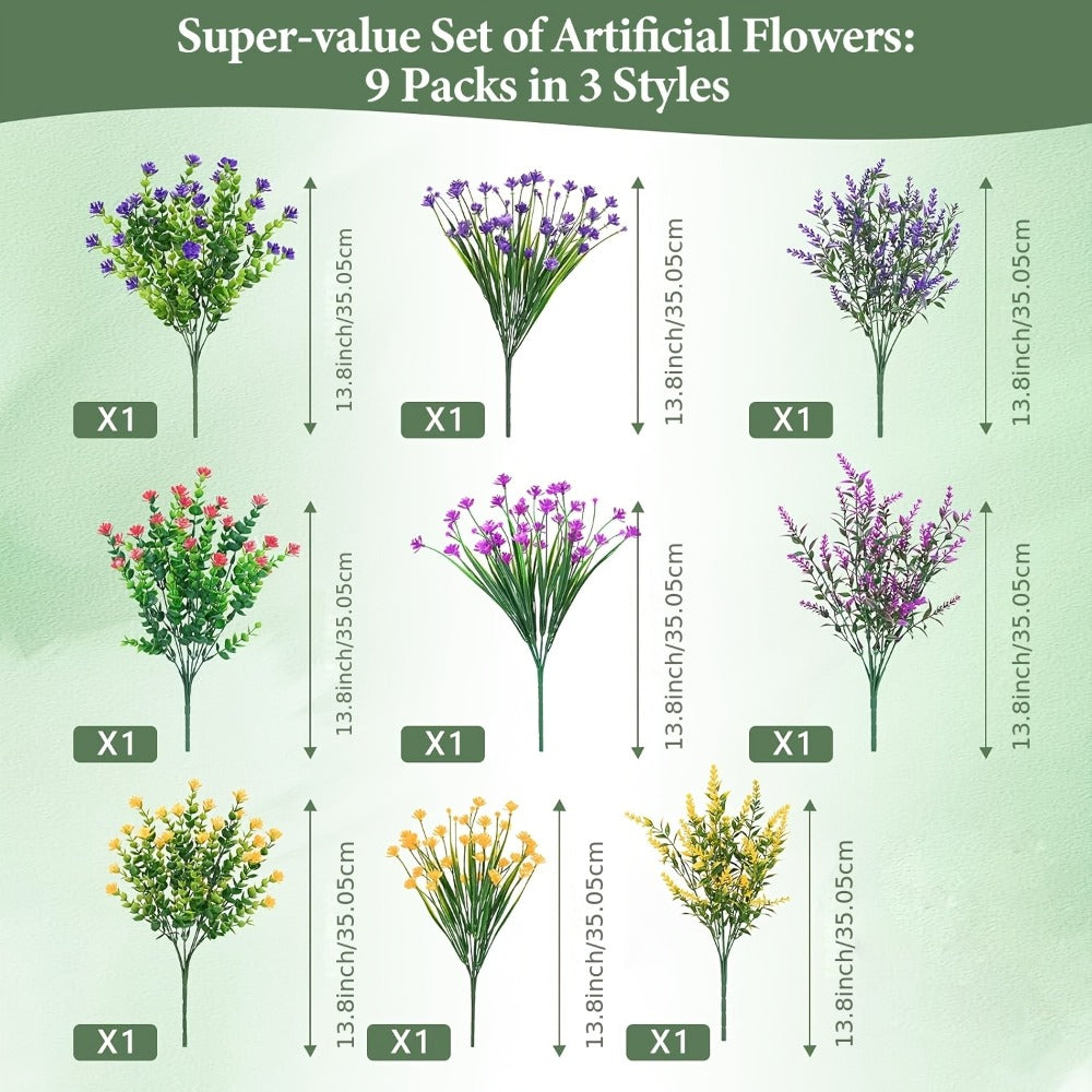 Artificial Flowers Outdoor UV Resistant Faux Daisy Bundles for Porch Patio Garden Decor - 9/18/27/36 Bundles Multicolor Realistic Fake Flowers Spring Summer Window Box Hanging Planter
