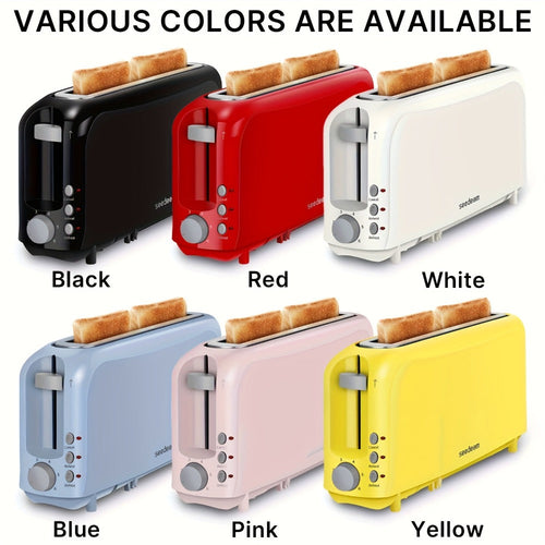 2-Slice Toaster Slim Ultra-Thin Design ¨C 6 Browning Settings, 10¡± Long Slot, Reheat & Defrost Functions, Auto Shut-Off, Removable Crumb Tray, 6 Colors Available