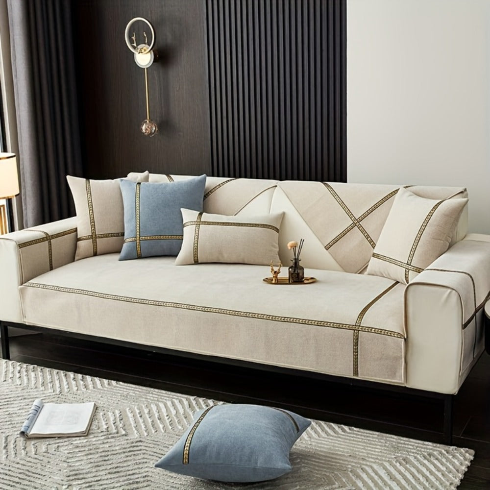 Chenille Sofa Cover Pet-Friendly Slipcover All Season Furniture Protector for Living Room Bedroom Office Couch Cover Multiple Sizes Colors