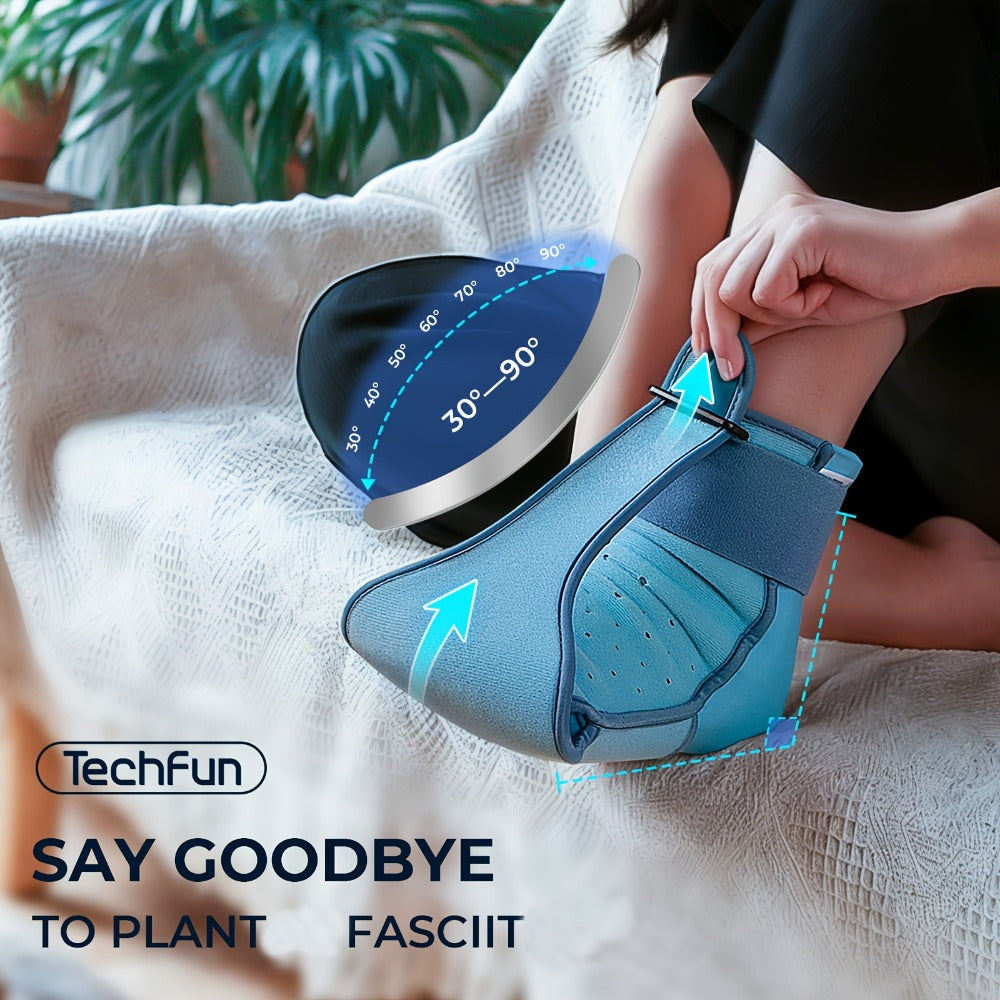 Plantar Fasciitis Night Splint with Detachable Gel Ice Pack | Breathable Foot Drop Brace for Heel Pain Relief | Adjustable Ankle Support Sleeping Splint | Achilles Tendon Stretch Recovery Brace