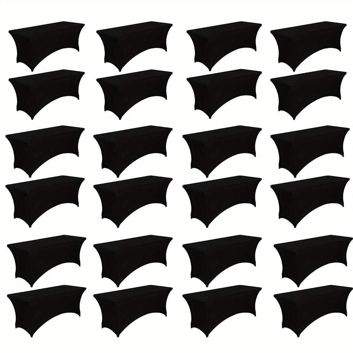 6 Foot Stretch Tablecloth 6/12/24 Pack - Rectangular Spandex Table Cover for Weddings, Trade Shows & Events