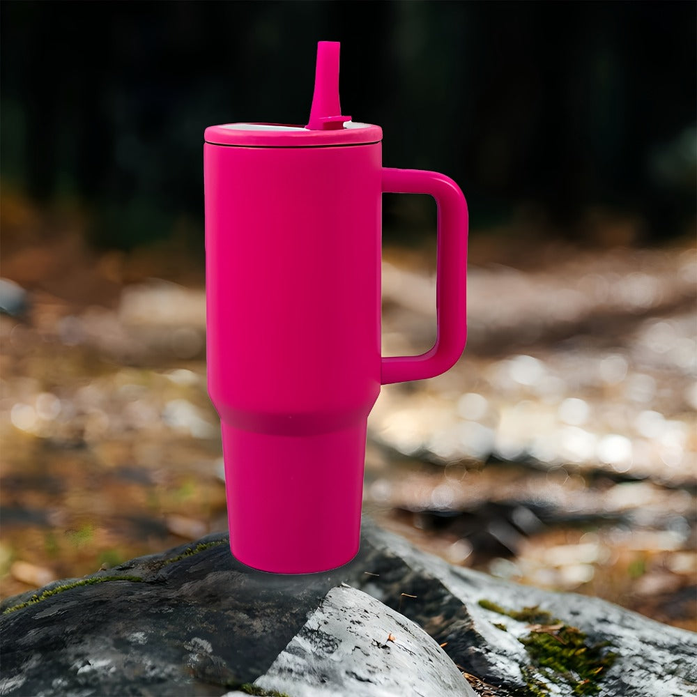 Stainless Steel Insulated Tumbler 40oz with Lid and Foldable Straw - Double Wall Vacuum Keeps Hot 12H Cold 24H, Travel Coffee Cup for Home Office Car and Outdoor, Available in 6 Colors, Great Gift for Men and Women