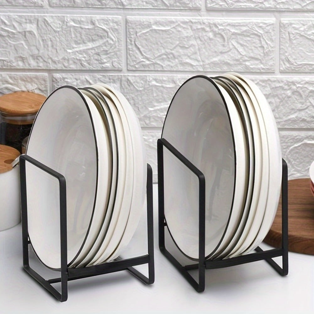 4pcs Stainless Steel Dish Rack Cabinet Organizer with Drain Tray - Space Saving Kitchen Countertop Storage Rack Set