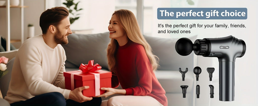 Massage Gun Deep Tissue - GVBER 6-Head Handheld Muscle Massager for Body Pain Relief, Relaxation & Recovery - Gift for Women Men