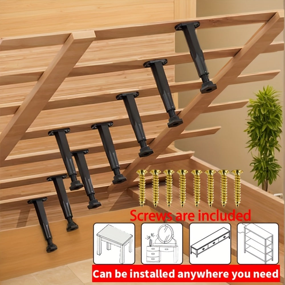 Adjustable Furniture Legs Heavy Duty Bed Frame Support 4-Pack ¨C Durable Plastic Feet Pads with Enhanced Grip Base for Bed Sofa Dresser, Height 5.31¡±-11.02¡±