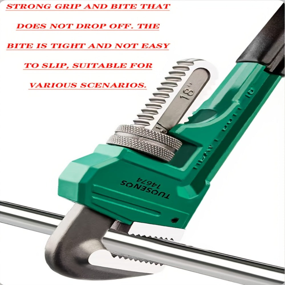 Pipe Wrench Professional Heavy Duty - 8¡±, 12¡± & 18¡± CR-V Alloy Steel Plumbing Wrench, Non-Slip Ergonomic Handle, 1500 lbs Torque, Fits 1/2¡±-4¡± Pipes, for Plumbing, Automotive & Industrial Use