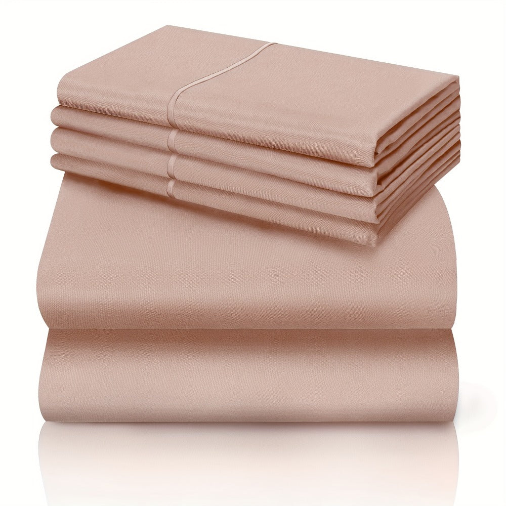 California King Sheet Set 6-Piece Breathable Cooling Bed Sheets Ultra-Soft Hotel Luxury Microfiber 18 Inch Deep Pocket Wrinkle Fade Resistant Flat Sheet Fitted Sheet 4 Pillowcases Multiple Colors