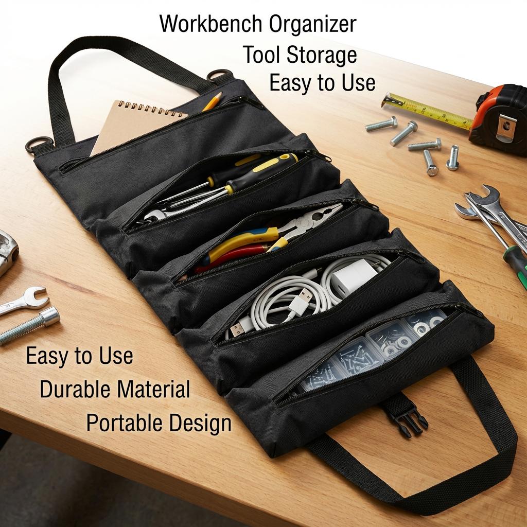Collapsible Tool Bag Organizer for Hardware Storage | Foldable Tool Kit Bag for Carpentry Electricians Automotive Repairs Outdoor | Portable Buggy Bag Easy Transport