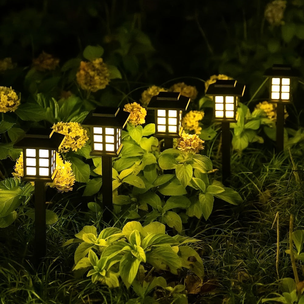 Solar Garden Lights Outdoor Waterproof Landscape Pathway Lights Solar Powered LED Stake Lights for Yard Patio Walkway Holiday Decor Warm White Colorful