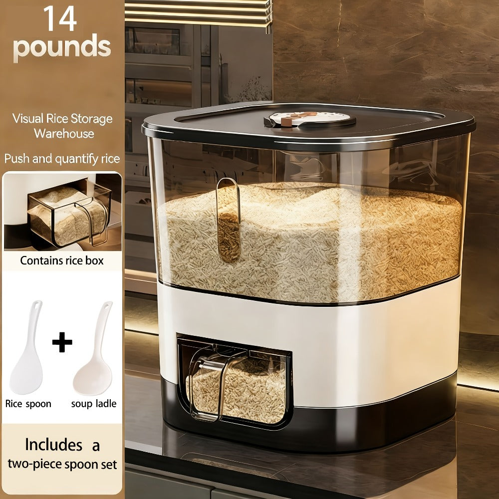 Airtight Rice Container with Measuring Cup | Large Capacity Moisture-Proof Rice Dispenser for Rice, Grains, Flour, Pet Food ¨C BPA-Free Kitchen Food Storage
