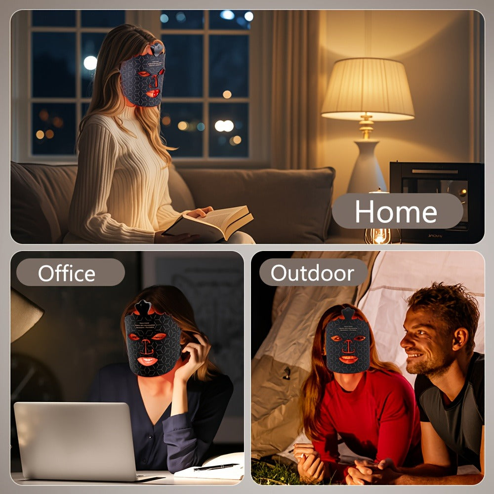Red Light Therapy Face Mask 7 Color LED ¨C FDA Cleared Silicone Mask for Anti-Aging, Wrinkles, Acne & Skin Whitening, Eye Protection, USB Rechargeable
