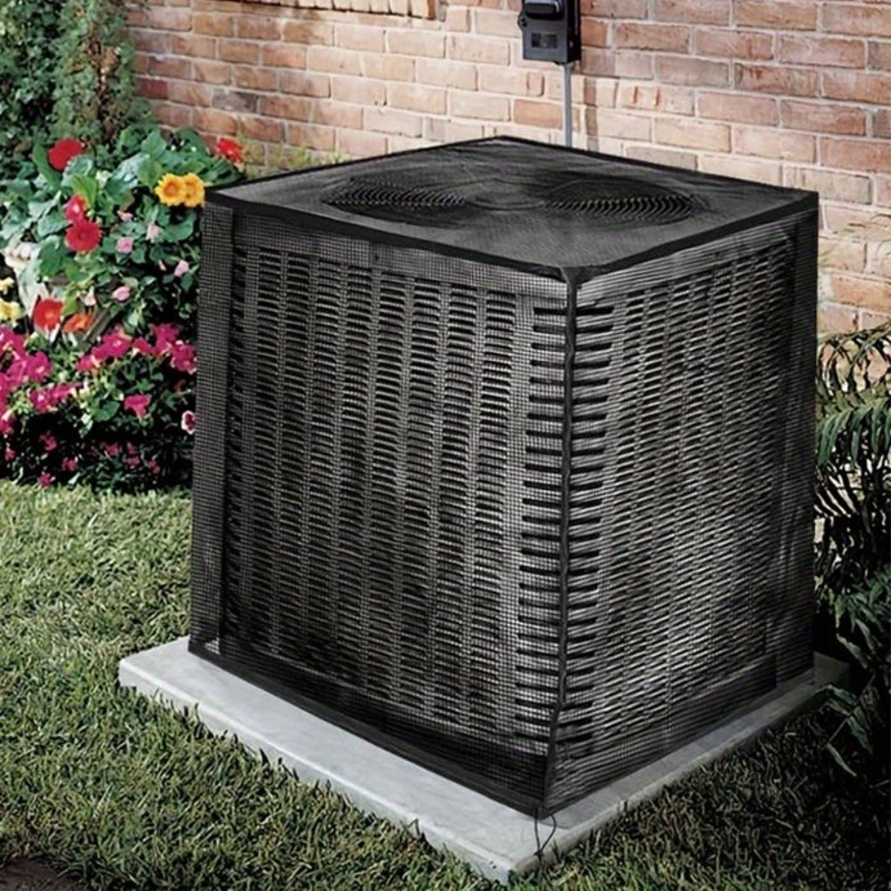 Outdoor AC Unit Cover Heavy Duty Waterproof Central Air Conditioner Cover with Mesh Vent Adjustable Straps UV Rain Snow Debris Bug Leaf Protection XS M L