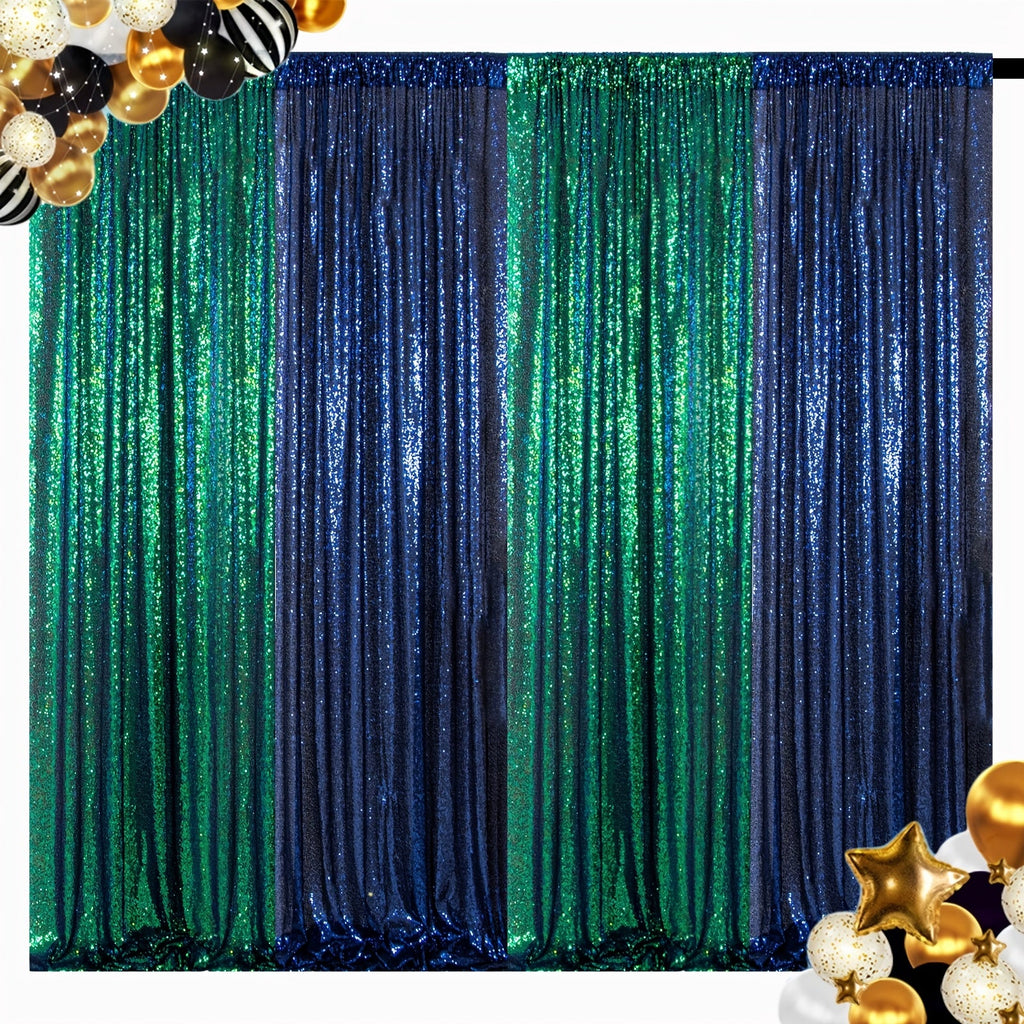 Sequin Backdrop Curtain for Party Wedding - 4x8ft Shimmering Glitter Curtain for Birthday Photo Booth Stage Decoration, Easy Hang, Multi-Color