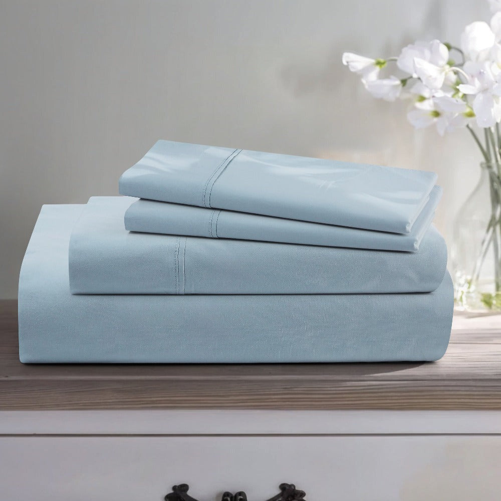 Egyptian Cotton Sheet Set 1000 Thread Count - Deep Pocket Fitted Sheet, Sateen Weave, Breathable Soft Bedding Set for King Queen Full Twin