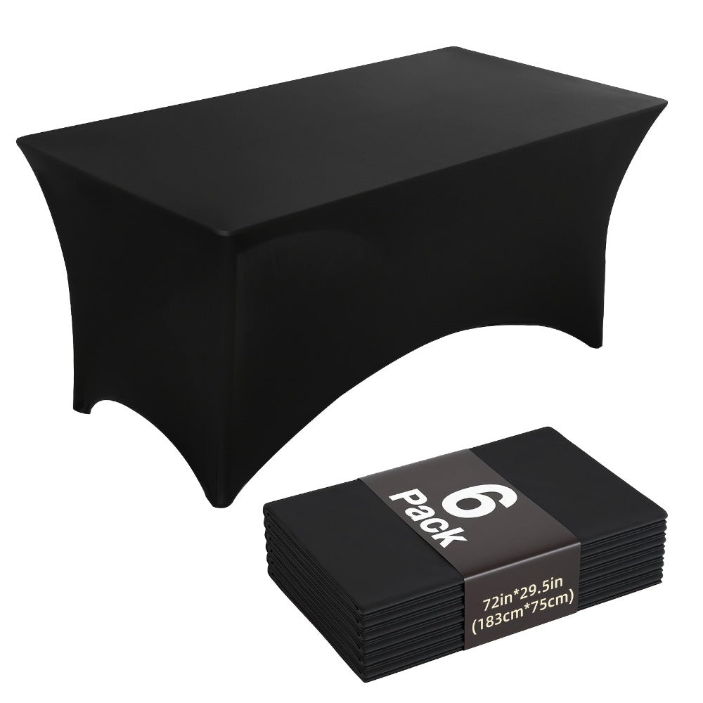 6 Pack Spandex Table Covers for 6ft Rectangular Tables ¨C Fitted Stretch Tablecloths Wrinkle Resistant Washable Reusable for Wedding Party Banquet