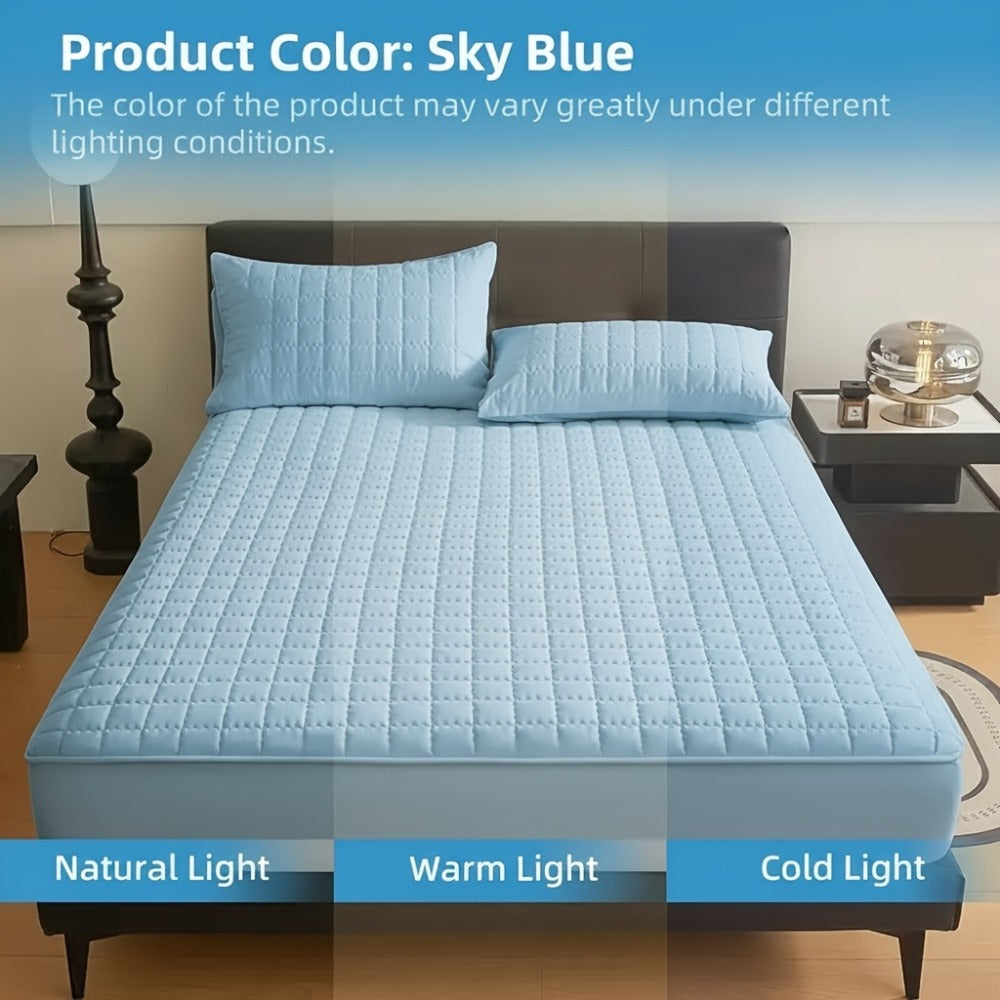 Mattress Protector Cover Soft Breathable Cooling Fitted Sheet Twin Full Queen King Deep Pocket Machine Washable Bed Cover for Home Hotel Minimalist Bedding Multiple Colors