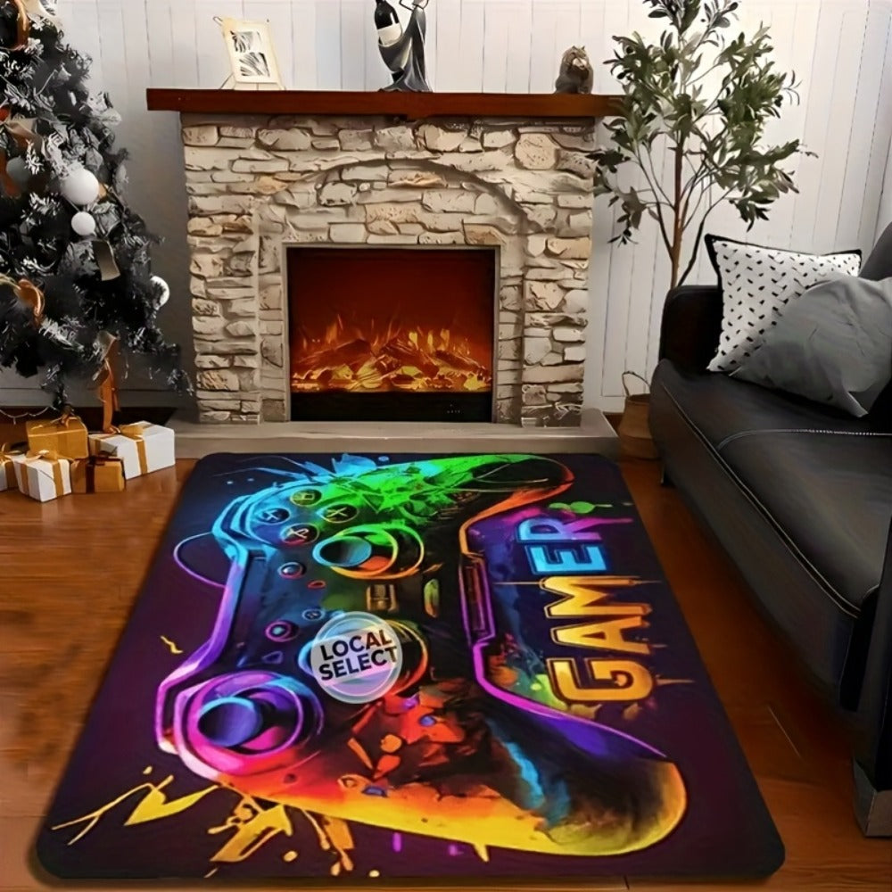 Gaming Mouse Pad Large Extended Cyberpunk Controller Design Non-Slip Desk Mat for PC Console Streaming Setup Esports Game Room Decor Teen Boys Gift 24x36 47x63 Inch
