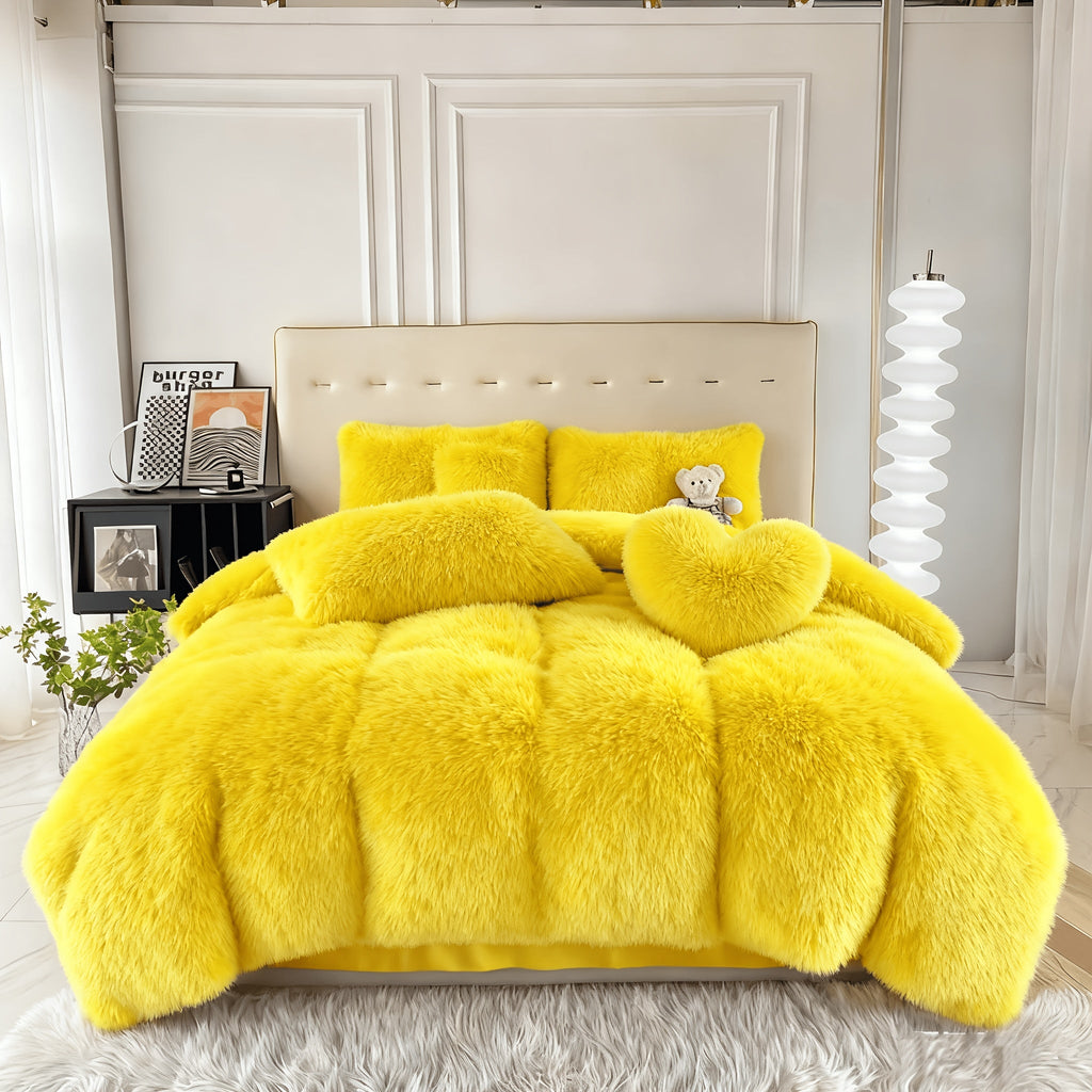Velvet Duvet Cover Set Fluffy Plush Bedding Minimalist Solid Color, Carved Velvet Quilt Cover with Pillow Shams, Soft Cozy Bedroom Essentials Twin Full Queen King, Black Beige Grey Pink Purple Blue Red Yellow