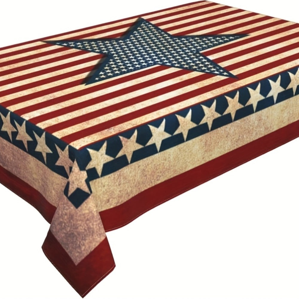 American Flag Rectangular Tablecloth Patriotic Memorial Day 4th of July Table Cover for Home Kitchen Dining Room
