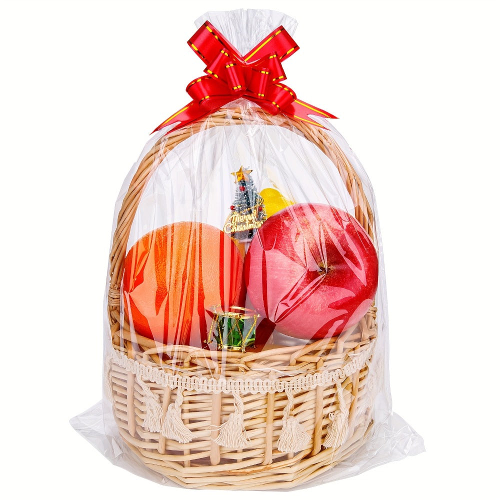 Cellophane Bags 50-Pack Large 18x30 Inch Transparent Gift Basket Wrap Bags ¨C Clear Cellophane Wrapping for Christmas, Holidays & Gift Packaging