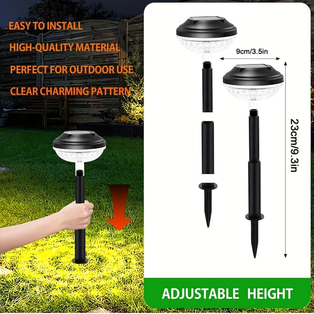 Solar Outdoor Lights 6 Pack - IP44 Waterproof LED Garden Lights with Smart Light Sensor, 2-in-1 Color & Warm White, Solar Powered Landscape Lights for Patio Yard Lawn Path Sidewalk Christmas Decor
