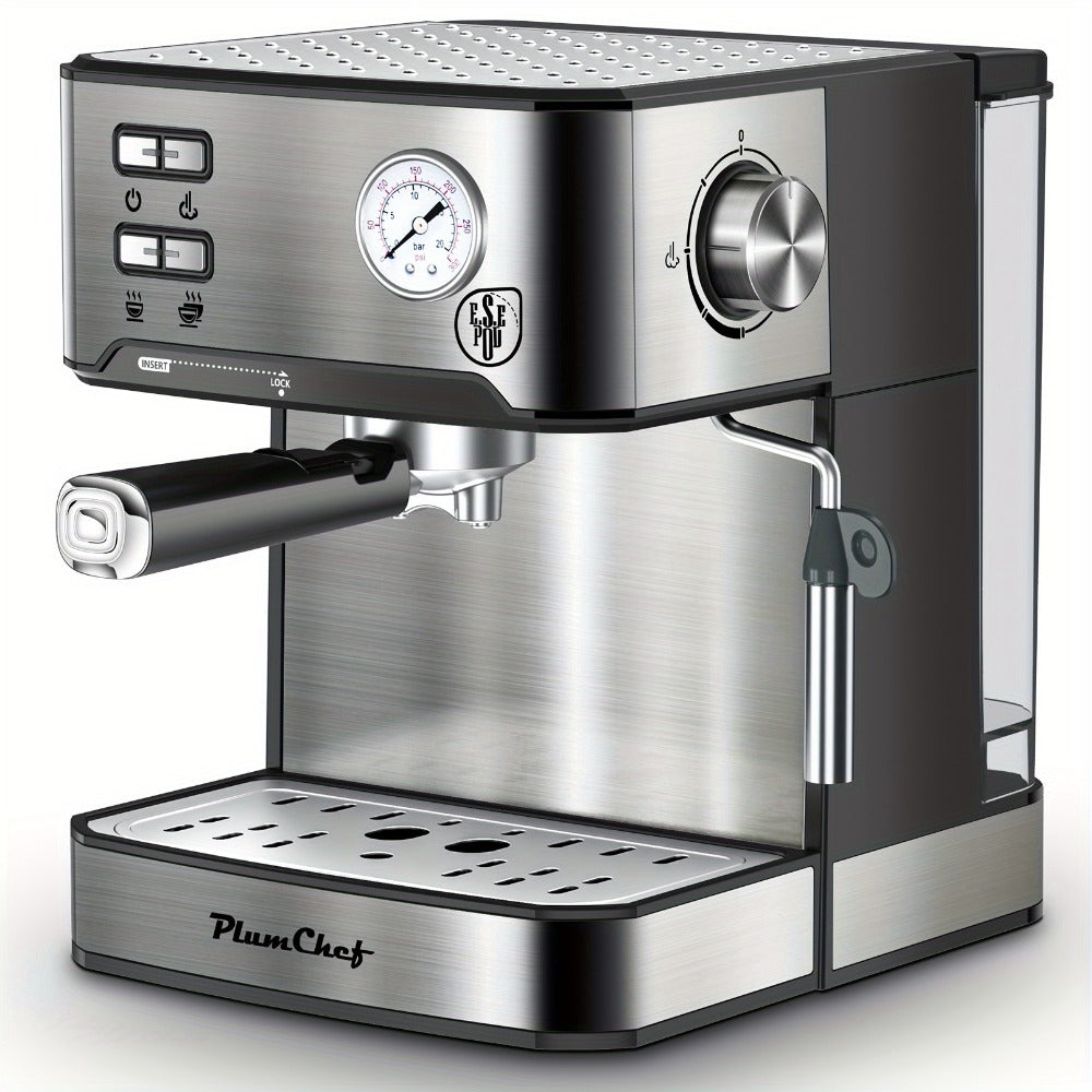 Espresso Machine Stainless Steel ¨C Dual-Brew Coffee Maker with 54.1oz Water Tank, High-Pressure Steam Wand, ESE Pod & Ground Coffee Compatible, 1 & 2 Cup Brewing, Overpressure Protection for Home Barista